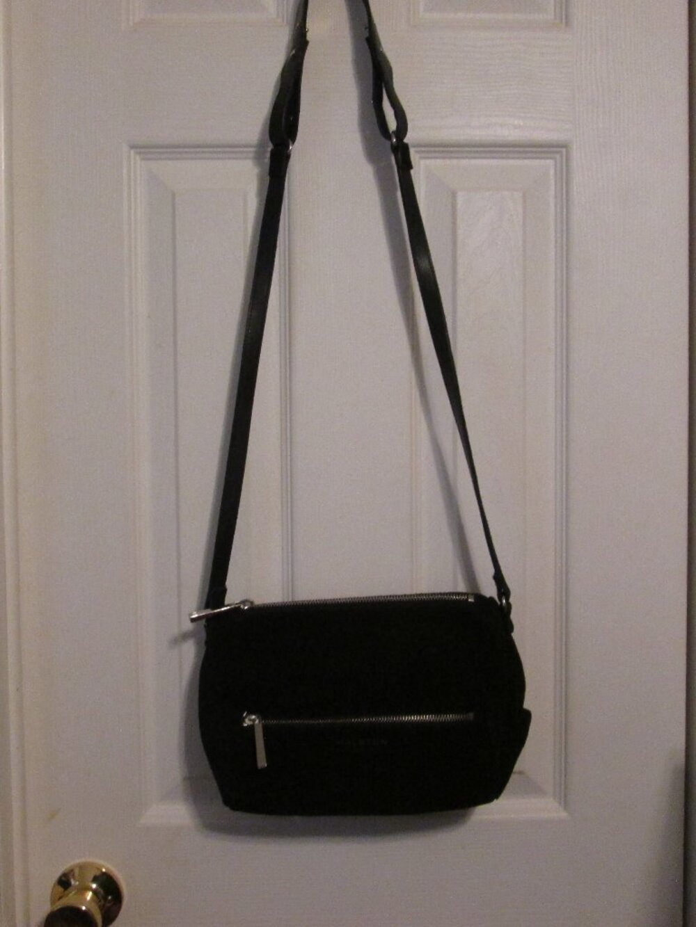 Halston Heritage Black Suede Crossbody Purse